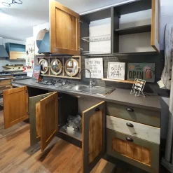 Cucina a prezzo scontato lineare provenzale Cucina nordic  vintage style  in legno Nuovi mondi collection