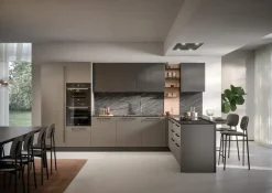 Cucina a prezzo scontato con penisola moderna Domino composizione 10 Prima cucine
