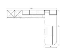 Cucina a prezzo scontato con penisola moderna Domino composizione 10 Prima cucine