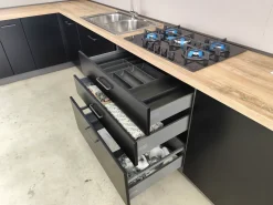 CUCINA ad angolo Ar-due Laccato nero SCONTATA 65%