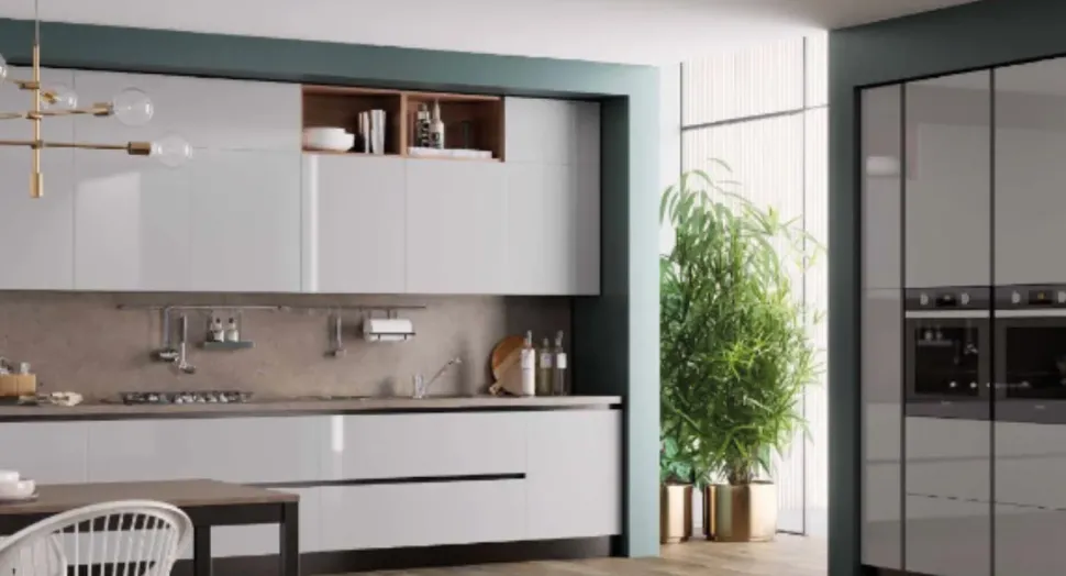 Cucina ad angolo in laccato lucido a prezzo scontato