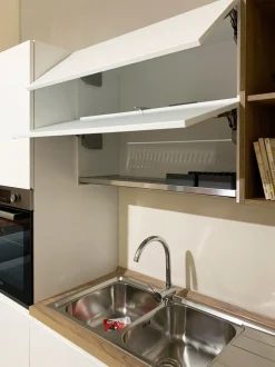 Cucina ad angolo in laccata opaco rovere chiaro Pura a prezzo scontato