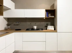 Cucina ad angolo in laccata opaco rovere chiaro Pura a prezzo scontato