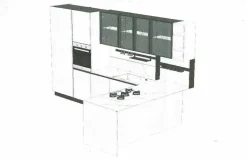 Cucina ad angolo in laminato lucido a prezzo ribassato 50%