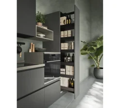 Cucina ad angolo in laminato materico antracite Sky a prezzo ribassato