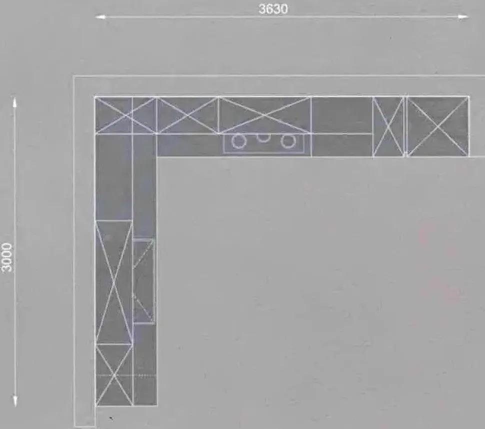 Cucina ad angolo in laminato materico antracite Sky a prezzo ribassato