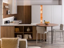 Cucina ad angolo moderna tortora Diotti.com Plan 01 outlet a soli 24790 Euro