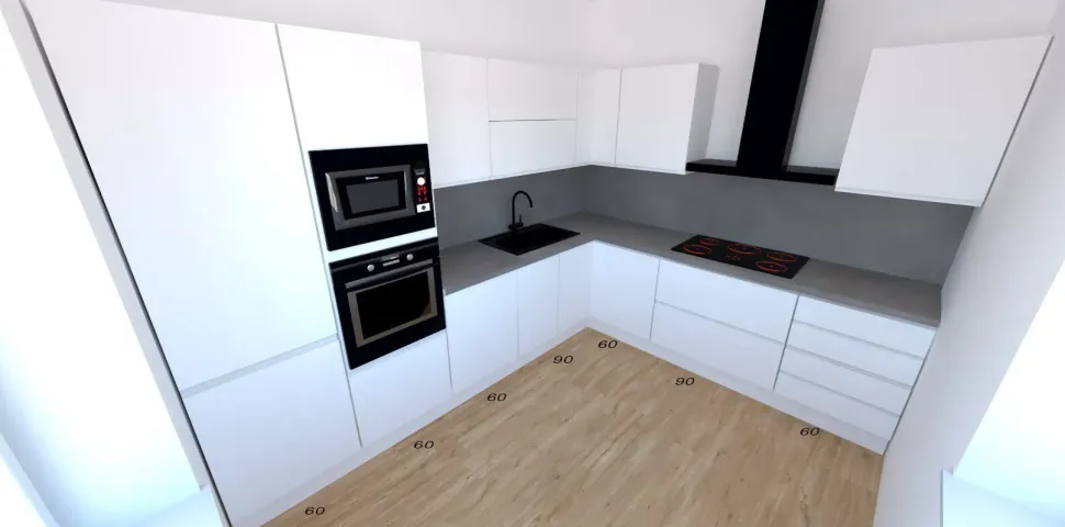 Cucina ad angolo moderna Line Astra a prezzo ribassato