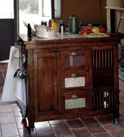 Cucina ad isola in legno noce Carrello daytona a prezzo scontato