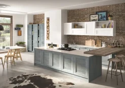 Cucina Alba classica azzurra Essebi ad isola scontata 38%