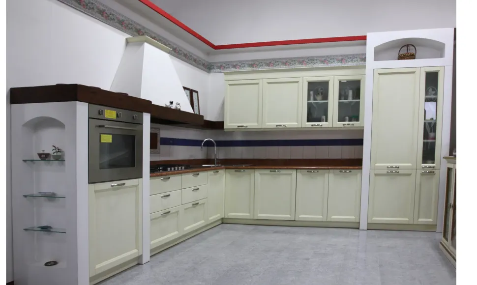 Cucina altri colori classica ad angolo U802 greca  Artigianale in Offerta Outlet