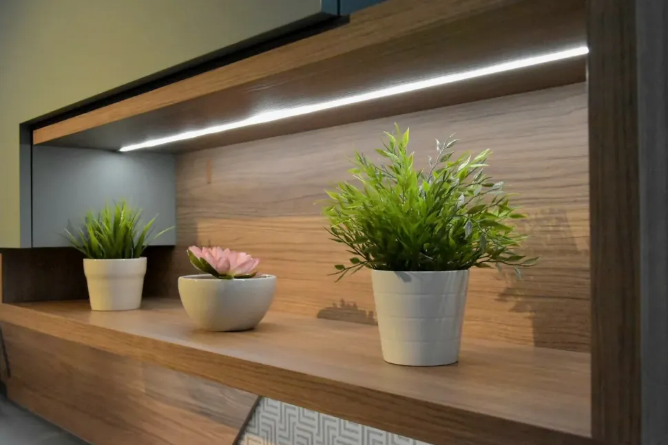 Cucina altri colori design con penisola Stosa Metropolis fenix cemento a soli 13500 Euro