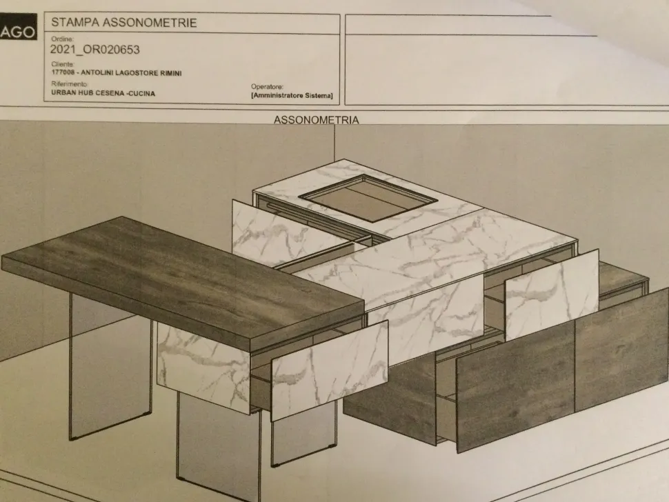 Cucina altri colori design con penisola Lago Kitchen  a soli 10580€