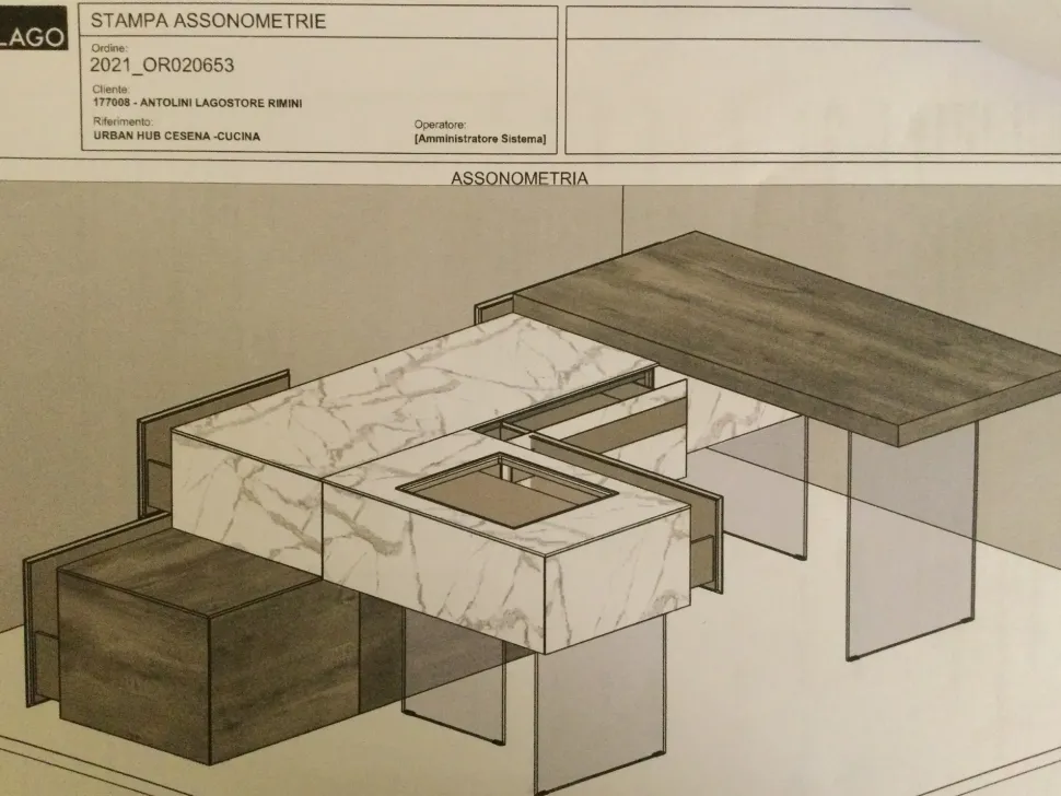 Cucina altri colori design con penisola Lago Kitchen  a soli 10580€