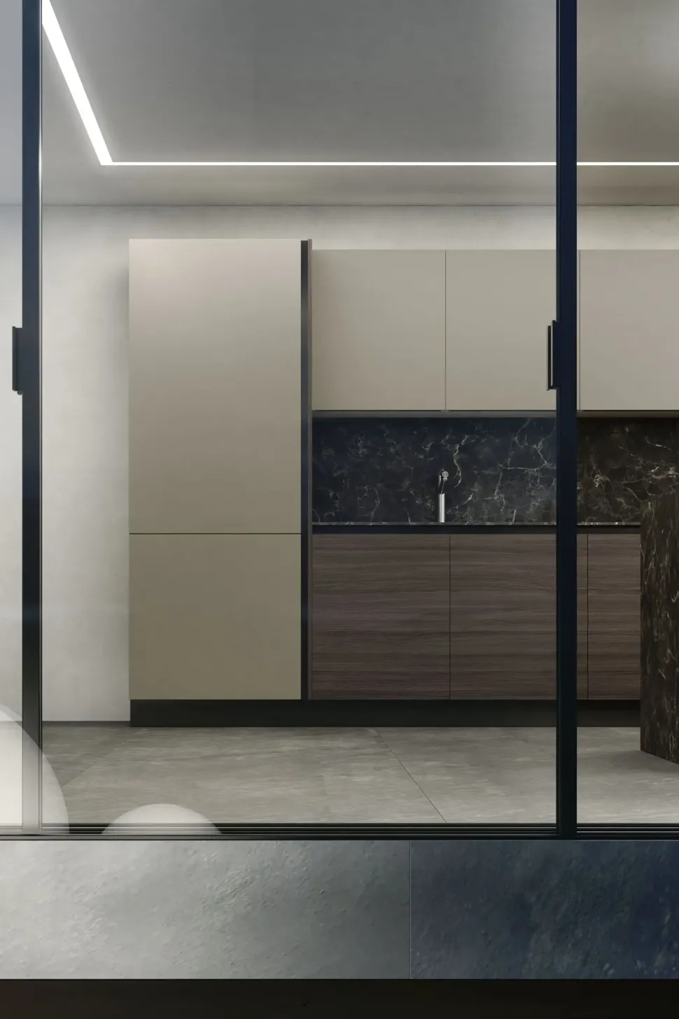 Cucina altri colori design con penisola Soft Artigianale a soli 7328 Euro