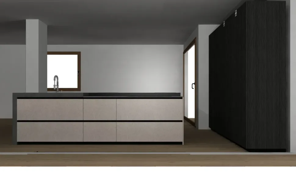 Cucina altri colori design con isola Bluna luxury Binova scontata