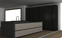 Cucina altri colori design con isola Bluna luxury Binova scontata