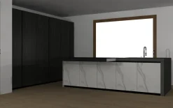 Cucina altri colori design con isola Bluna luxury Binova scontata