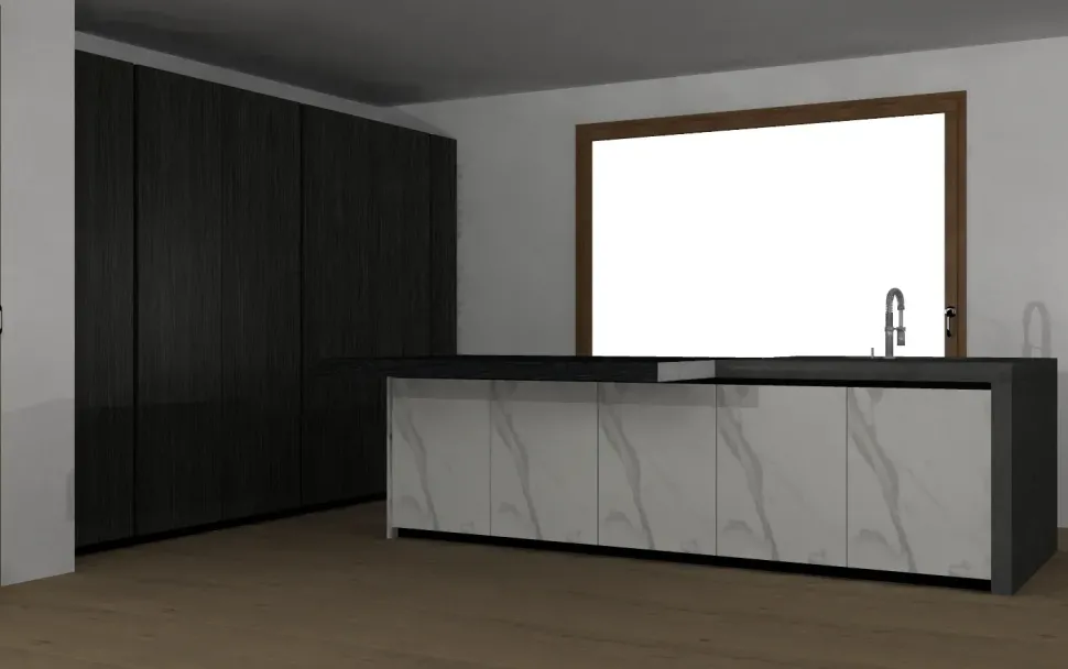 Cucina altri colori design con isola Bluna luxury Binova scontata