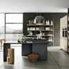 Cucina altri colori moderna ad isola Caprera bianca e nera Imab group in Offerta Outlet