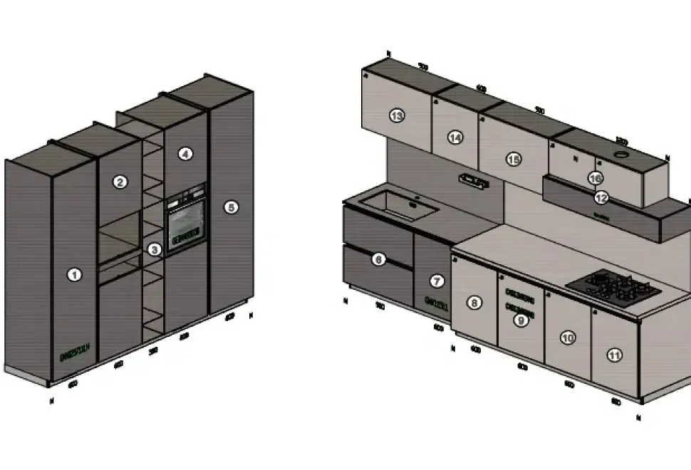 Cucina altri colori moderna lineare Stosa Metropolis