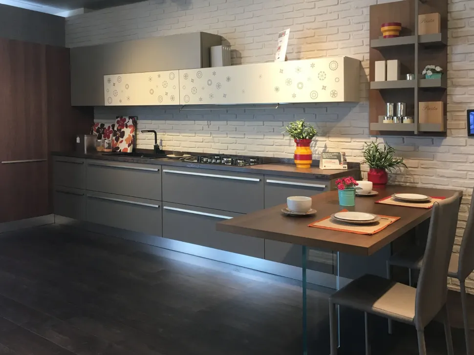 Cucina altri colori moderna ad angolo Clover bridge Lube cucine in Offerta Outlet