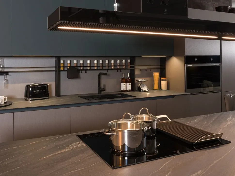 Cucina altri colori moderna con isola Klab 07 outlet Diotti.com a soli 18190 Euro