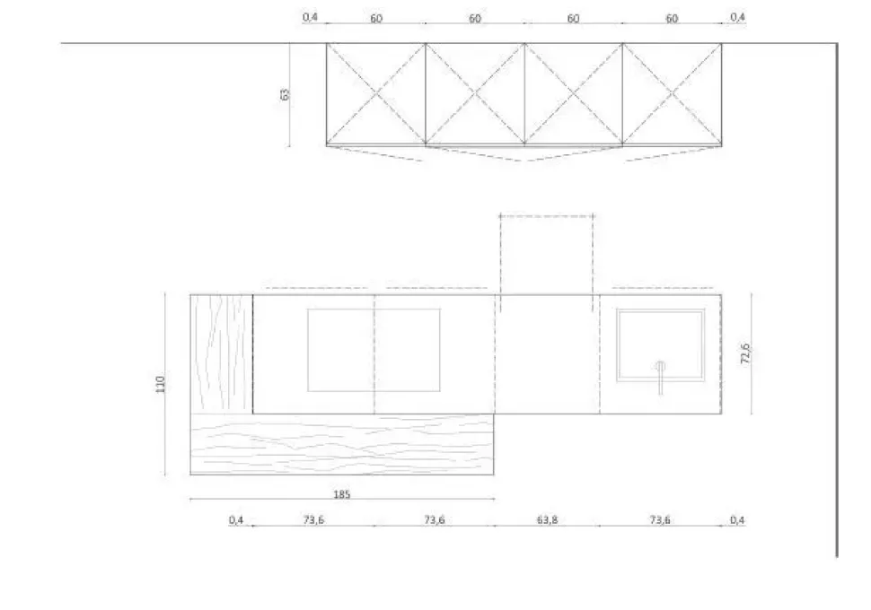 Cucina altri colori moderna con isola 36e8 Lago
