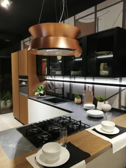 Cucina altri colori moderna con penisola Immagina wood Lube cucine a soli 12950 Euro