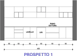Cucina antracite design con penisola Line Astra in Offerta Outlet