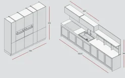 Cucina antracite design Penta / lungomare compo 11 Colombini casa scontata