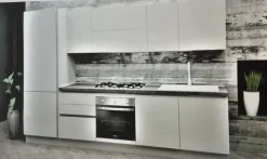 Cucina Aran moderna lineare bianca in laminato opaco Marilyn