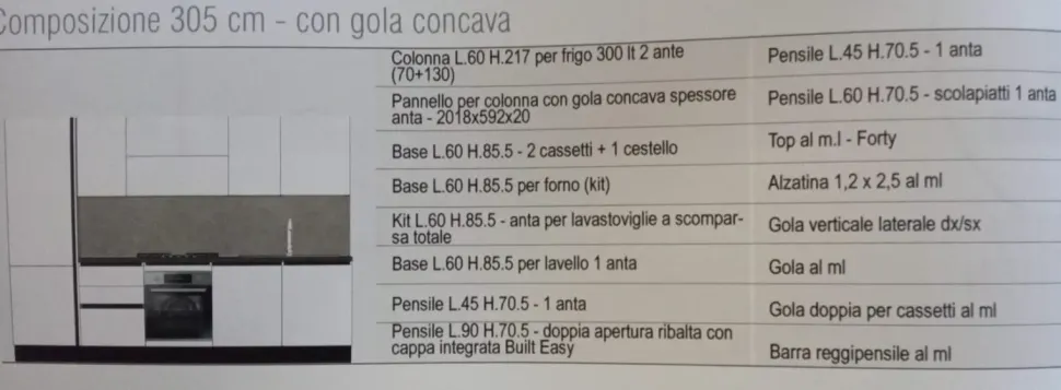 Cucina Aran moderna lineare bianca in laminato opaco Marilyn