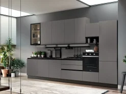 Cucina Ar-due moderna lineare grigia in laminato opaco Easy promo