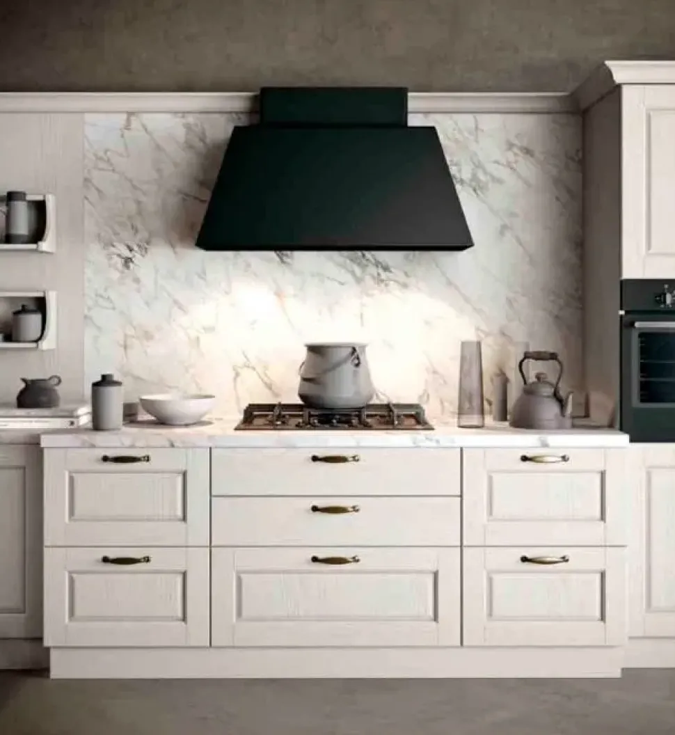 Cucina Arredo3 classica ad angolo bianca in legno Asolo 3