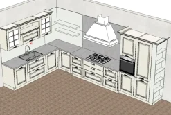 Cucina Arredo3 classica ad angolo bianca in legno Asolo 3