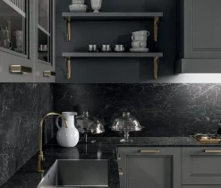 Cucina Arredo3 country ad angolo grigia in laccata opaco Meg 1