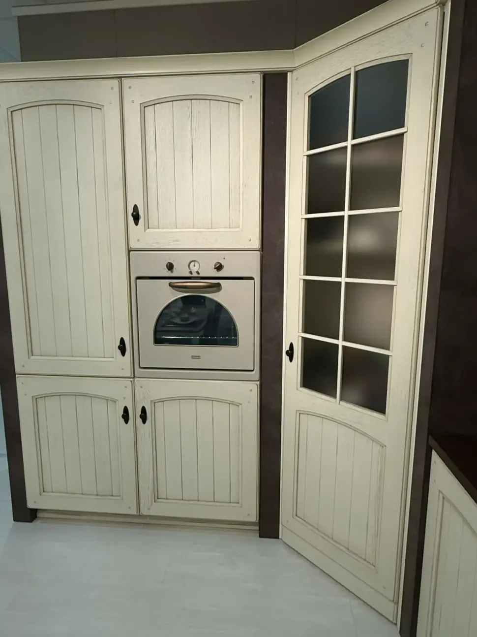 Cucina Arrex country ad angolo bianca in legno Morgana