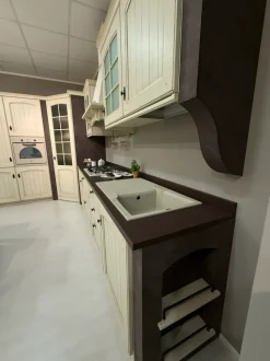 Cucina Arrex country ad angolo bianca in legno Morgana