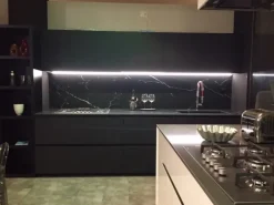 Cucina Artigianale design lineare antracite in laccata Atelier - paolo biordi designer