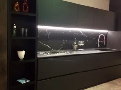 Cucina Artigianale design lineare antracite in laccata Atelier - paolo biordi designer