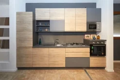 CUCINA Artigianale lineare Rovere antracite SCONTATA 44%