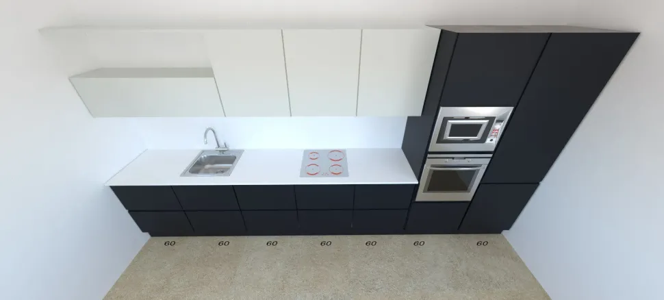 Cucina Astra moderna lineare antracite in laminato opaco Sp22