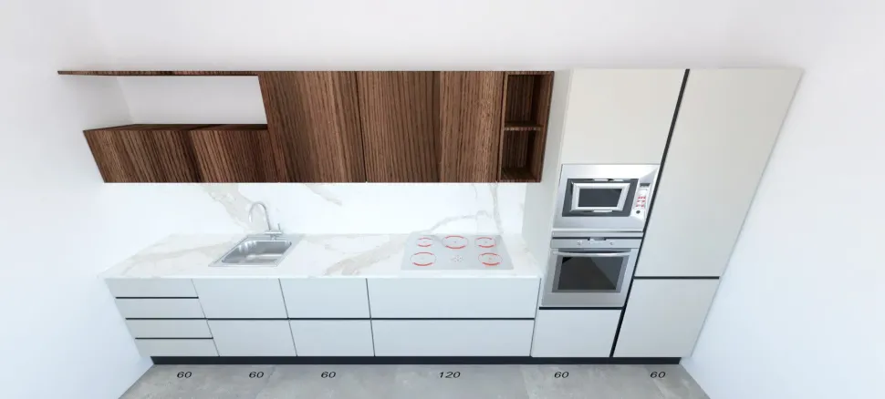 Cucina Astra moderna lineare grigio in laminato opaco Sp22