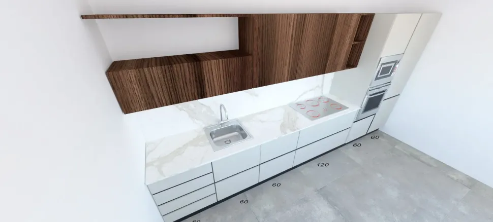 Cucina Astra moderna lineare grigio in laminato opaco Sp22