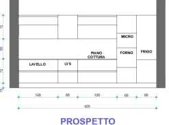 Cucina Astra moderna lineare grigio in laminato opaco Sp22