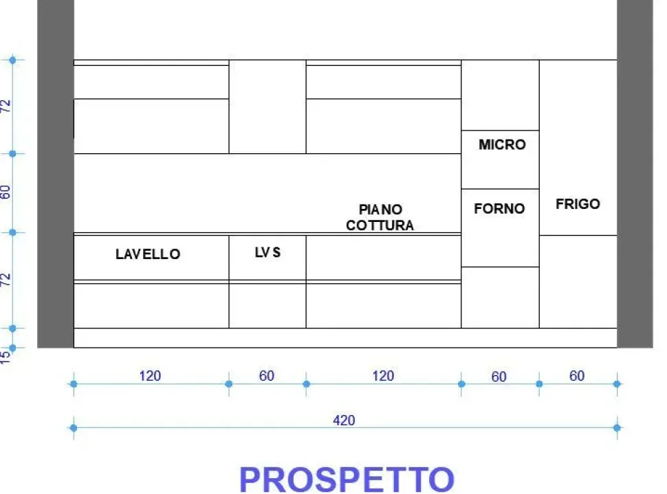 Cucina Astra moderna lineare grigio in laminato opaco Sp22