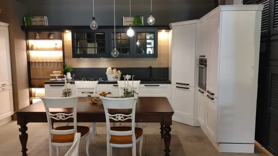 Cucina bianca country ad angolo Cucina aran ylenia Aran scontata