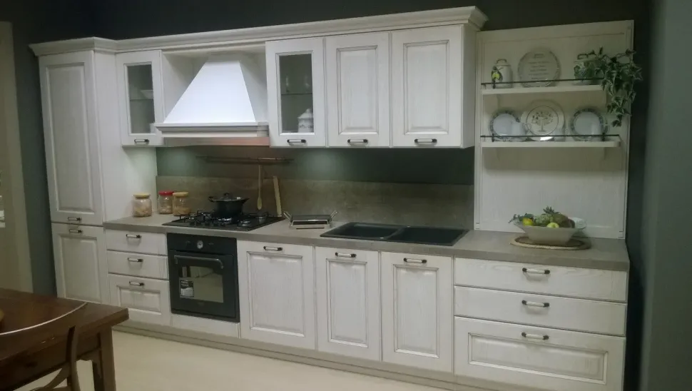 Cucina bianca country lineare Gicinque Laguna