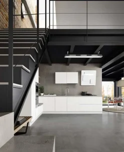 Cucina bianca design ad angolo Essebi Azimund